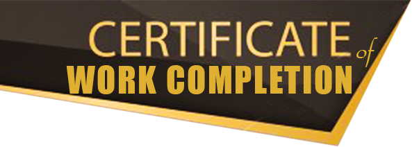 Certificates of work completion